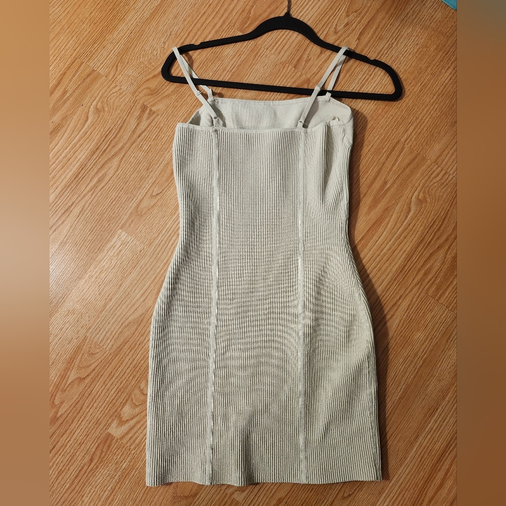 Babaton Underbust White Ribbed Dress - Picture 2 of 4